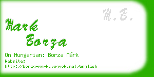 mark borza business card